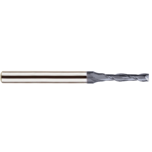 Square End End Mill; 2.5 mm Dia. × 10 mm LOC × 6 mm Shank Dia. × 60 mm OAL ; 2 FL ; Carbide ; AlCrN ; Series SEME70